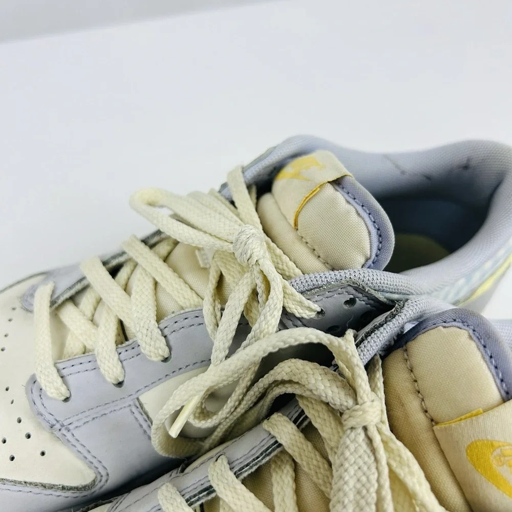 Nike Dunk Low Shoes Girls 6.5Y Purple Yellow Gingham Sneakers FJ4641-536